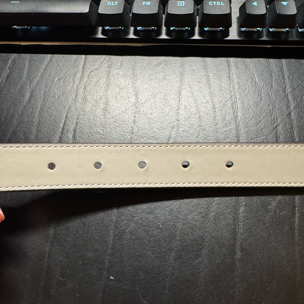 Coach Gray and Lavender Reversible Leather Belt with Silver Buckle - Picture 9 of 9
